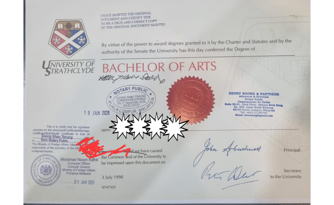 UK Degree Attestation in Malaysia: Notary Public, Wisma Putra and Embassy Requirements